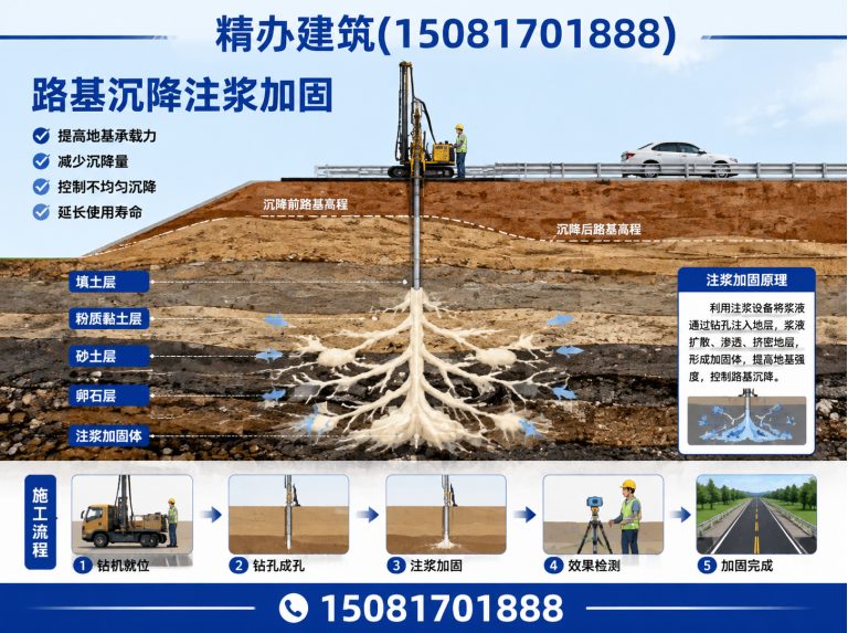 武安市路基沉降注浆加固展示图